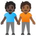 People Holding Hands: Dark Skin Tone, Medium-Dark Skin Tone emoji on Google