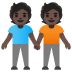 Google üzerinde El ele tutuşan insanlar: koyu cilt tonu emojisi