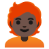Emoji Dewasa: ton kulit gelap dan rambut merah pada Google