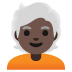 Person: Dark Skin Tone, White Hair emoji on Google
