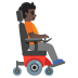 Emoji Pessoa em cadeira de rodas motorizada: pele escura e de frente para a direita no Google