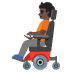 Person in Motorized Wheelchair: Dark Skin Tone emoji on Google