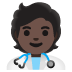 Arzt/Ärztin: dunkle Hautfarbe-Emoji auf Google