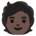 Person: Dark Skin Tone emoji on Google