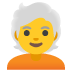 Person: White Hair emoji on Google