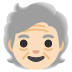 อีโมจิ คนชรา: โทนผิวสีขาว บน Google