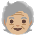 Older Person: Medium-Light Skin Tone emoji on Google