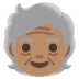 Older Person: Medium Skin Tone emoji on Google