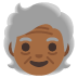 Older Person: Medium-Dark Skin Tone emoji on Google