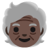 Older Person: Dark Skin Tone emoji on Google