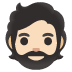 Emoji Orang: ton kulit cerah dan janggut pada Google