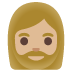 Emoji Wanita: ton kulit sederhana cerah dan janggut pada Google