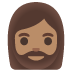 Emoji Mulher: pele morena e barba no Google