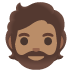 Person: Medium Skin Tone, Beard emoji on Google