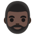 Mann: dunkle Hautfarbe, Bart-Emoji auf Google