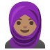 Google üzerinde Başörtülü kadın: orta cilt tonu emojisi