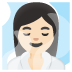 Woman in Steamy Room: Light Skin Tone emoji on Google