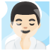 Mann in Dampfsauna: helle Hautfarbe-Emoji auf Google