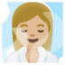 Woman in Steamy Room: Medium-Light Skin Tone emoji on Google