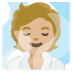 Person in Steamy Room: Medium-Light Skin Tone emoji on Google