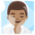 Man in Steamy Room: Medium Skin Tone emoji on Google