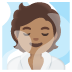 Person in Steamy Room: Medium Skin Tone emoji on Google