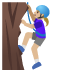 Woman Climbing: Medium-Light Skin Tone emoji on Google