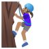 Woman Climbing: Medium Skin Tone emoji on Google