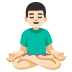 Man in Lotus Position: Light Skin Tone emoji on Google