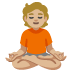 Person in Lotus Position: Medium-Light Skin Tone emoji on Google