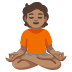 Person in Lotus Position: Medium Skin Tone emoji on Google