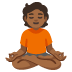 Emoji Personne dans la posture du lotus : peau mate sur Google