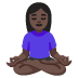Emoji Femme dans la posture du lotus : peau foncée sur Google