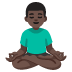 Emoji Homme dans la posture du lotus : peau foncée sur Google