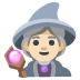 Emoji Ahli sihir wanita: ton kulit cerah pada Google