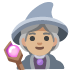 Woman Mage: Medium-Light Skin Tone emoji on Google