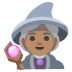 Emoji Ahli sihir wanita: ton kulit sederhana pada Google