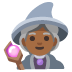 Woman Mage: Medium-Dark Skin Tone emoji on Google