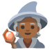 Mage: Medium-Dark Skin Tone emoji on Google