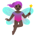 Woman Fairy: Dark Skin Tone emoji on Google