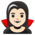 อีโมจิ แวมไพร์ผู้หญิง: โทนผิวสีขาว บน Google