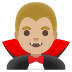 Emoji Vampiro uomo: carnagione abbastanza chiara su Google