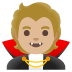 Vampir: mittelhelle Hautfarbe-Emoji auf Google