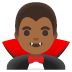 Emoji Puntianak lelaki: ton kulit sederhana gelap pada Google