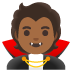 Emoji Puntianak: ton kulit sederhana gelap pada Google