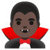Man Vampire: Dark Skin Tone emoji on Google