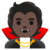 Vampire: Dark Skin Tone emoji on Google
