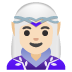Woman Elf: Light Skin Tone emoji on Google