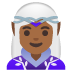 Elfe: mitteldunkle Hautfarbe-Emoji auf Google