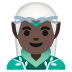 Man Elf: Dark Skin Tone emoji on Google